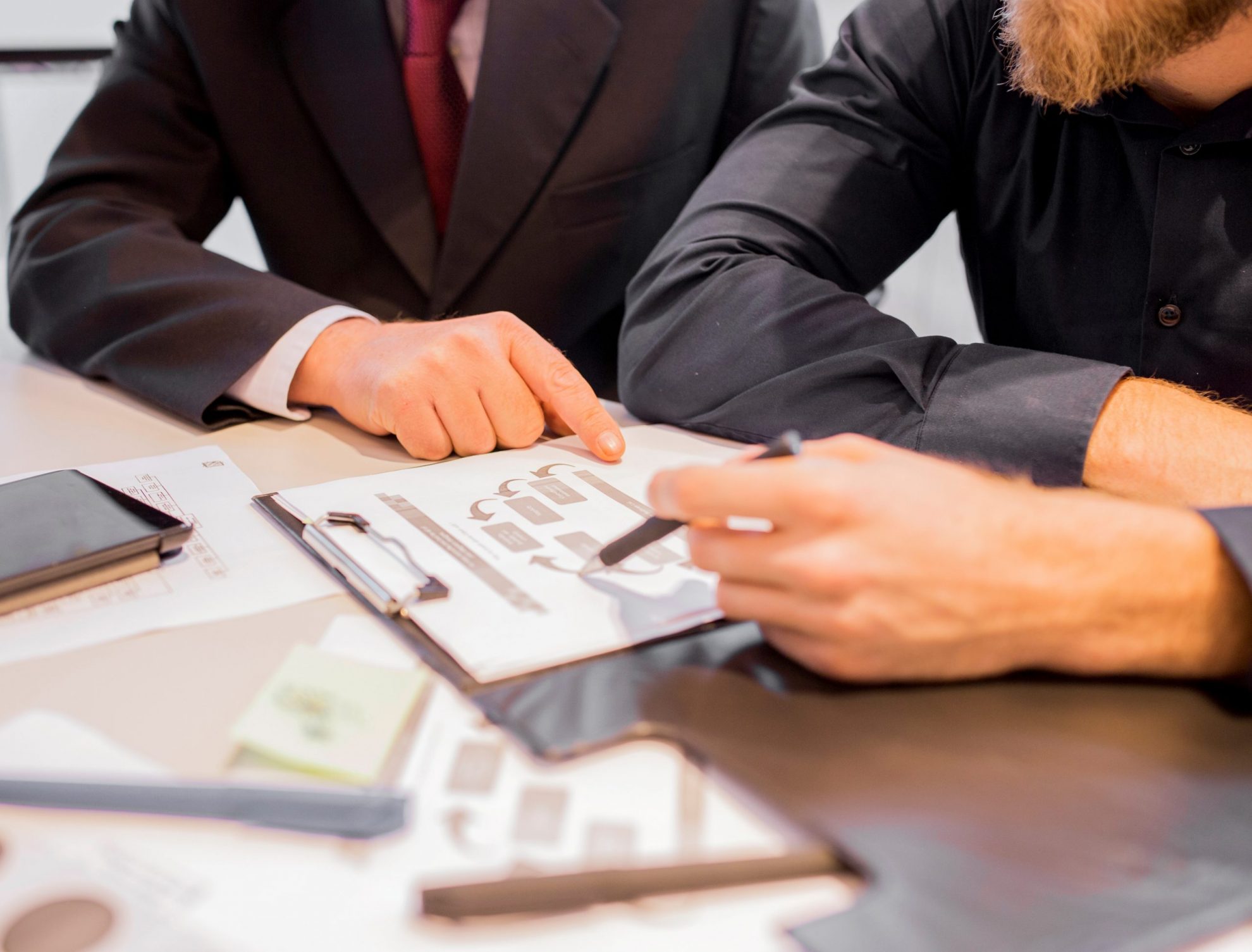 lawyer-client-FP Lawyer with client illustrates blog "How to determine if you need a lawyer"
