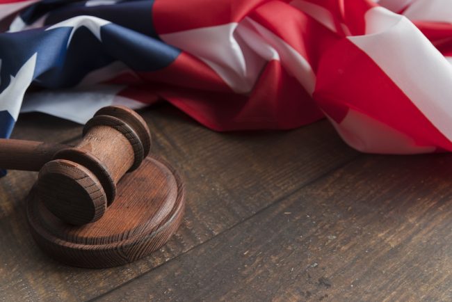 immigration-law-freepik Gavel and American flag illustrate blog "Is Pizza Dough Made with Eggs?"