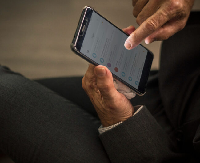 Attorney reviewing social media evidence related to a criminal case