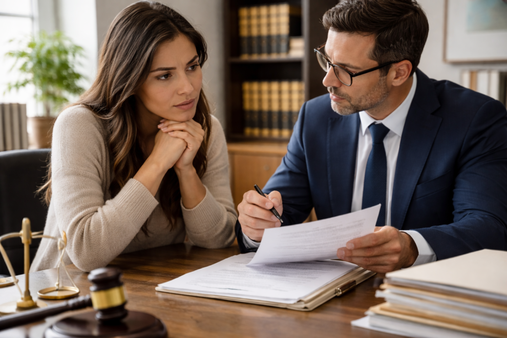 client discussing misdemeanor consequences with defense attorney