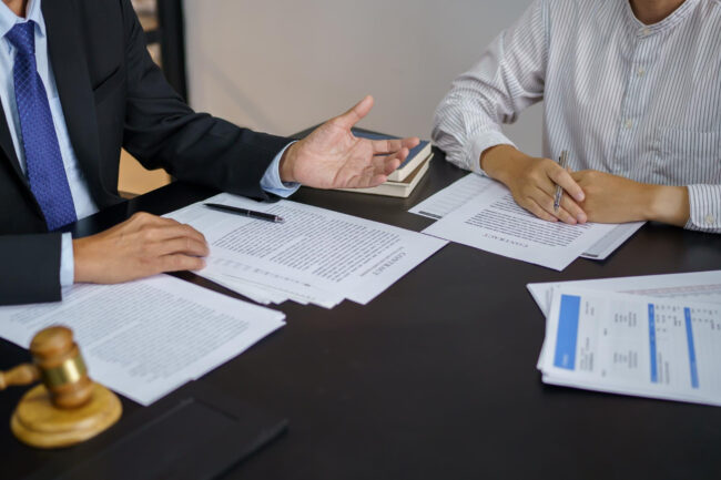 Person reviewing a California criminal case between arraignment and trial