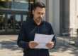 Person reviewing legal paperwork after being released from jail