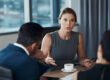 Family meeting with a lawyer about criminal charges