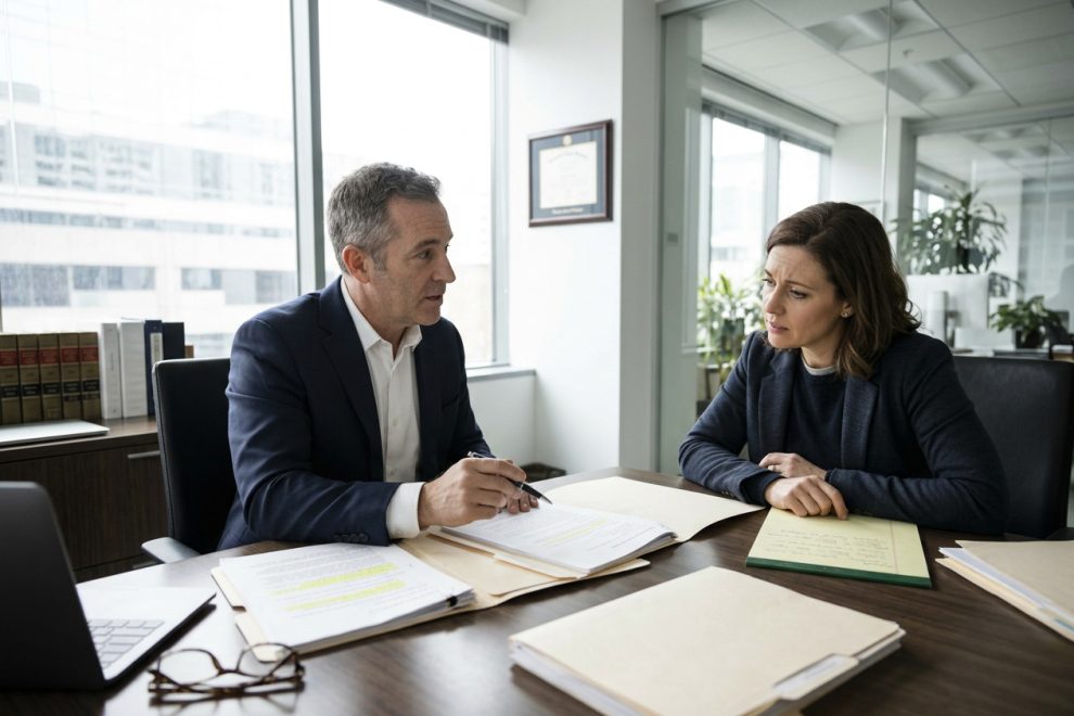 Mental health criminal defense attorney discussing legal options with a client in California