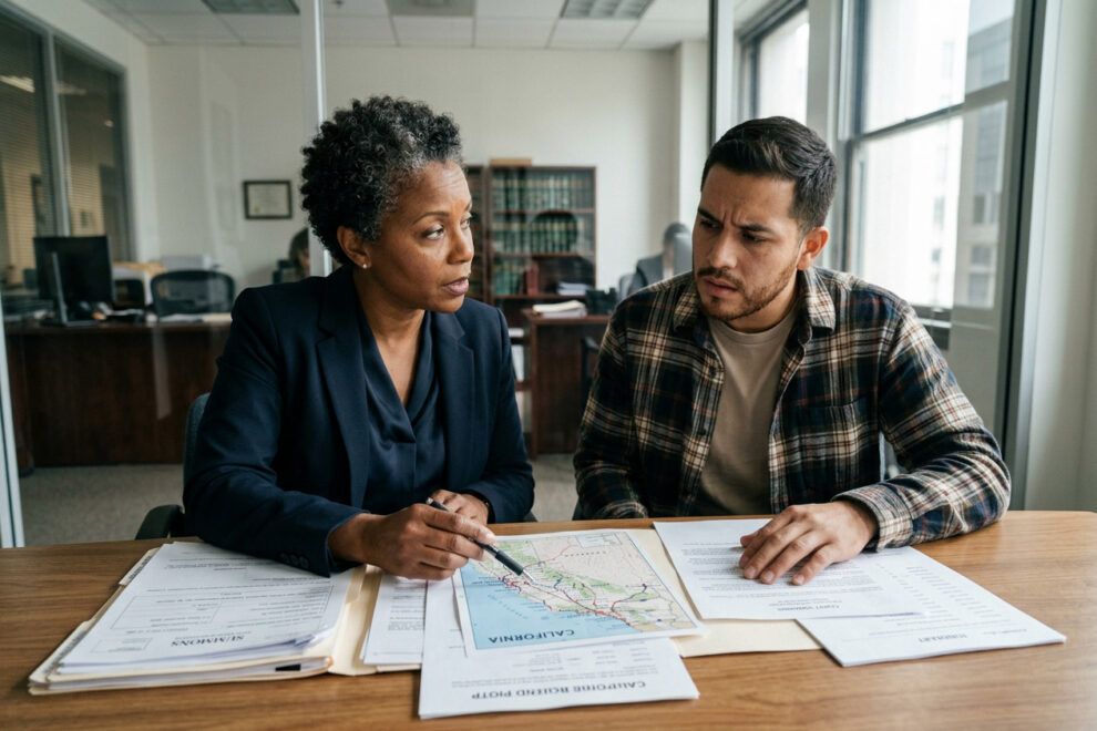 Attorney reviewing travel during a pending criminal case before a client leaves California